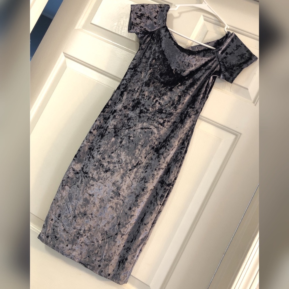 Gray Velvet Dress